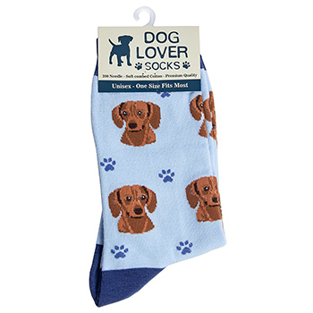 Dog Lover Socks Red Dachshund